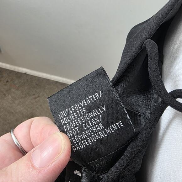 S.L. Fashions Black Beaded 90's Flapper Party Feminine Midi Dress Size 8 - Picture 5 of 7